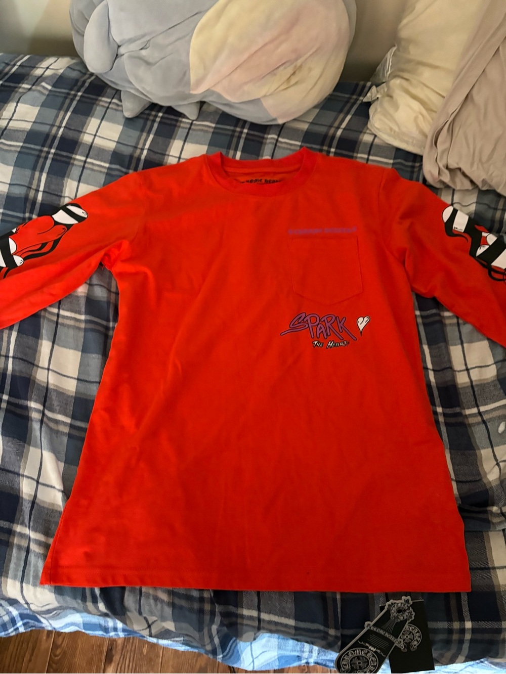 Chrome Hearts Red Graphic Long Sleeve Tee